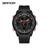 ราคา Sanda นาฬิกาข้อมือควอทซ์ทหารสำหรับผู้ชายสายซิลิโคนอเนกประสงค์นาฬิกา LED อิเล็กทรอนิกส์กันน้ำ (21170349930)
