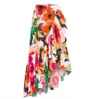 ราคา Floral Print One Piece Swimsuit and Sarong for Women 2024 New V Neck Swimwear Ruffle Monokni Beach Bathing Suit Outfit (20938072766)