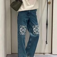 ราคา LOEWE ยี่ห้อดั้งเดิม LEW Luojia กางเกงยีนส์สามมิติปักอเมริกันไฮสตรีทสำหรับผู้ชายและผู้หญิงทันสมัยกางเกงขาบานทรงหลวมสำหรับคู่รักสไตล์สเปนสินค้าใหม่ (20615854254)