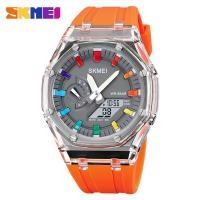 ราคา SKMEI 2100 Outdoor Men Digital Watch Colourful LED Display Watches Waterproof Shock Resistant Mens Wristwatch Clock reloj hombre (19966374576)