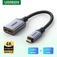 ราคา UGREEN 10553 อะแดปเตอร์แปลง Micro HDMI Male to HDMI Female รองรับ 4K 3D 1080P สำหรับ GoPro Hero6 Hero5 (16232695381)