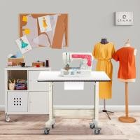 ราคา โต๊ะวางจักรเย็บผ้า สำหรับจักรบ้าน จักรโพ้งเล็ก จักรกระเป๋าหิ้ว ทุกยี่ห้อ (21213067684)