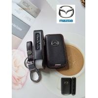 ราคา เคสกุญแจหนัง Mazda ซองหนังหุ้มพวงกุญแจรถยนต์ Mazda 3 CX30 CX 3 ปี2021 มีโลโก้ แบบ3ปุ่ม (19189334512)