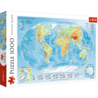 ราคา TREFL Jigsaw จิ๊กซอว์ แผนที่โลก จำนวน 1000 ชิ้น รุ่น Physical Map of the World 68 3x48 cm นำเข้าจากยุโรป คุณภาพสูง (20649424240)