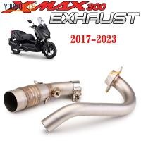ราคา ท่อไอเสียรถจักรยานยนต์สำหรับ YAMAHA Xmax 300 Xmax 250 2017 2023 ปลายท่อกลางหน้าท่อไอเสียแบบสวมข้อศอกคอท่อเชื่อมสแตนเลสพร้อมเซ็นเซอร์ O2 X Max Xmax300 Xmax250 Xmax400 (10637666221)