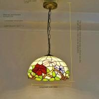 ราคา ทิฟฟานี่ฐานเหล็กเพดานกระจกสีหลากสี Lampu Gantung Ruang Tamu ตุรกีขนาด40ซม โคมไฟแขวนสำหรับร้านคาเฟ่บาร์บ้าน (18614508194)
