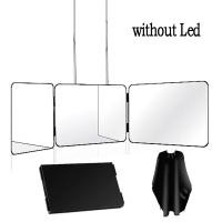 ราคา Kemei กระจก3ด้านสำหรับอุปกรณ์ตัดผมในตัวเองพร้อมกระจกปรับได้ความสูง360กระจกพับสามสำหรับการแต่งหน้าดูด้านหลังศีรษะ สีดำ (19854339575)