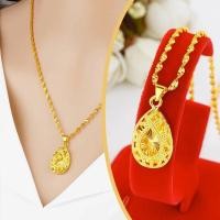 ราคา HIALAMAสร้อยคอทองพร้อมจี้สร้อยคอระย้าชุบ ยาว 18 นิ้ว24K GOLD NECKLACE (12363054057)