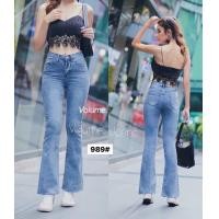 ราคา กางเกงยีนส์ขาม้า เอวสูงผ้ายืดปลายขาตัด งานป้าย Volume jeans (14611866352)