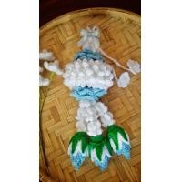 ราคา พวงมาลัยไหมพรม พวงมาลัยคล้องหน้ารถ ดอกกุหลาบสีฟ้า ถ่ายจากงานจริง พร้อมส่ง (20382196098)