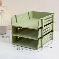 ราคา ส่งเร็ว ชั้นวางเอกสาร ถาดใส่เอกสาร ขนาด A4 ชั้นวางหนังสือ ชั้นวางของ แบบเรียงซ้อนกันได้ ถาดวางเอกสาร (20563035513)