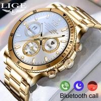 ราคา LIGE นาฬิกาออกกำลังกายสำหรับผู้ชายสายรัดข้อมืออัจฉริยะตัวติดตามความดันโลหิตวัดอัตราการเต้นของหัวใจโทรผ่านบลูทูธเล่นกีฬากลางแจ้งควบคุมด้วยเสียงด้วยเสียง (20348587723)