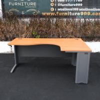 ราคา โต๊ะทำงานเข้ามุม L หน้าไม้สีน้ำตาล ขาเหล็กสีเทา แบรนด์ Rockworth (20832419423)