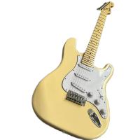 ราคา Classic Fender Stratocaster กีตาร์ไฟฟ้าครีมสีเหลือง22 Frets SSS Pickups นำเข้าฮาร์ดแวร์คุณภาพสูง (16629478341)