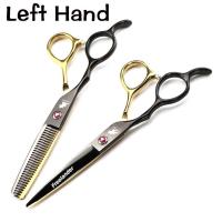 ราคา 6 0 กรรไกรตัดผมสีดำทองด้านซ้ายมือกรรไกรตัดผมทรงแบนตัดบางพิเศษสำหรับมือซ้าย (20117876301)
