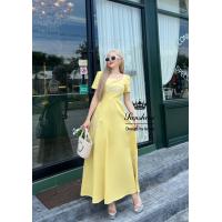 ราคา GANNIESHOP พร้อมส่ง S 2XL maxidress dress เดรส เดรสยาว เดรสยีนส์ เดรสผ้าเดนิม เดรสสีฟ้า เดรสสีเหลือง เดรสสีชมพู เดรสสาวอวบ ชุดสาวอวบ เดรสใส่ออกงาน (20202598967)