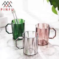 ราคา PINFU SHOP แก้วน้ำพลาสติกใส แก้วน้ำมีหู ทรง8เหลี่ยม (9504850030)