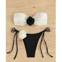 ราคา Flower Bikini Bowy Bikini บิกินี่โบว์กุหลาบ เกาะอก กางเกงผูก (21046855115)