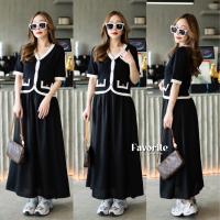 ราคา Favorite clothing เดรสไหมพรมคอวีสีทูโทน งานกระดุมหน้า ช่วงบนเป็นงานผ้าไหมพรมเนื้อดีทอแน่ CARDIGAN NISTA (20585582669)