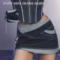 ราคา Merge Official Path Mini Denim Skirt พร้อมส่ง (20946987113)