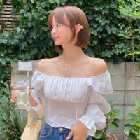 ราคา Cici D77 เสื้อครอป แขนยาวแต่งชายระบายเพิ่มความน่ารักคอเหลี่ยมทรงดีสไตล์โคเรียมากก (16212300333)