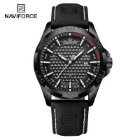 ราคา NAVIFORCE นาฬิกาข้อมือ Military กีฬาลำลองสำหรับผู้ชาย8023นาฬิกาข้อมือปฏิทินนาฬิกาผู้ชายกันน้ำหนังธุรกิจ (20917045160)