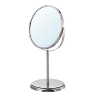 ราคา กระจกแต่งหน้า กระจกตั้งโต๊ะ กระจกกลม แสตนเลส กระจก 2 ด้าน ขยาย 2 5 เท่า Mirror stainless steel 33 ซม TRENSUM เทรนซุม (14052196705)