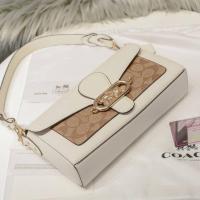 ราคา ของแท้ Coâćh SMALL JADE SHOULDER BAG WITH SIGNATURE CANVAS DETAIL COACH 90782 (16476261039)