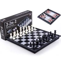 ราคา หมากรุกสากลแม่เหล็ก 3in1 Chess Checkers Backgammon (17499815549)