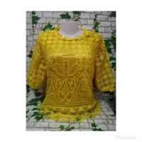 ราคา เสื้อลูกไม้ เสื้อผู้หญิง เสื้อแขนสามส่วน เสื้อออกงาน เสื้อสาวอวบ เสื้อไปวัด เสื้อลูกไม้รุ่น106สีเหลือง (1807024681)