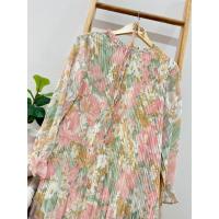 ราคา Fashion pleat dress แฟชั่นชุดเดรสผ้าชีฟองอัดพลีทพิมพ์ลายดอกไม้ ชุดเดรสยาวลายดอกไม้ แฟชั่นสาวอวบ ชุดคลุมท้องแฟชั่นคนท้องใส่ได้ (20365927647)