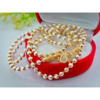 ราคา สร้อยคอทองคำขาว ขับผิว ลายเม็ดมะยมเงิน ก้านทอง หนัก1บาท (20713672480)