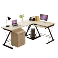 ราคา Global House SMITH โต๊ะทำงาน รุ่นHD001 ขนาด120x158x73ซม สีไวท์เมเปิล รับประกันของเเท้ (17450895780)