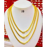 ราคา สร้อยคอทองลายบ็อกเหลี่ยม พ่นทรายตัดลายทองชุบ ทองหุ้ม สวยเสมือนจริง JPgoldjewelry น้ำหนัก 1บาท 2บาท 3บาท 5บาท 10บาท (19477207814)