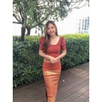 ราคา กระโปรงสกินนี่แท้100 ยืดทั้งตัวแบบสวม ไม่สม้อค ทรงผ่า3in1 ผ่าหน้า ข้าง หลัง ลายพิกุล เอว24 38 ยาว35นิ้ว กระโปรงอย่างเดียวไม่รวมเสื้อนะคะ (17381798018)