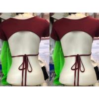 ราคา เสื้อครอปโชว์หลัง เสื้อครอปรูดข้าง เปิดหลัง เสื้อเว้าหลัง ผ้านิ่ม (15528734612)