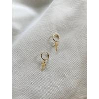 ราคา ต่างหูห่วงกลม 10มม พร้อมจี้ห้อยเล็กรูปทรงไม้กางเขน ครอส (9904579569)