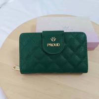 ราคา กระเป๋าสตางค์ใบกลาง พร้อมกล่อง กระเป๋าสตางค์ แบรนด์พราว แท้ (19640834463)