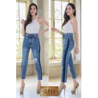 ราคา 2511 Vintage Denim Jeans by Araya กางเกงยีนส์ ผญ กางเกงยีนส์ผู้หญิง กางเกงยีนส์เอวสูง กางเกงยีนส์ทรงบอยสลิม แต่งแถบด้านข้าง ผ้าไม่ยืด (2014026550)