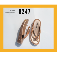 ราคา รองเท้าเเฟชั่นผู้หญิงเเบบเเตะหูหนีบส้นตัน No 8247 NE NA Collection Shoes (16839179300)