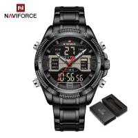 ราคา NAVIFORCE Digital Watch for Men Sports Stainless Steel Analog Quartz Waterproof Watches Fashion Business Chronograph Military Multifunctional Wristwatch (20576318038)