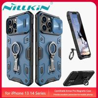 ราคา Nillkin เคส เคสโทรศัพท์ Apple iPhone 13 14 Pro Max Plus Case Camshiled Armor Pro MagSafe Ring Kickstand Cover with Slide Camera Lens Protection Casing (15974832953)