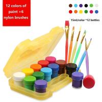 ราคา Rex TT Giorgione 12 color finger paint washable baby baby portable paint set (16585029276)