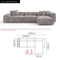 ราคา Bunise โซฟาผ้า U shape โซฟาตัวแอลใหญ่ Frosted Cloth ห้องนั่งเล่น โซฟาโมดูลาร์ 400 x 260 x 63 ซม BU05 (20032572511)