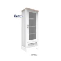 ราคา ตู้โชว์กระจก ตู้โชว์สไตล์วินเทจ W60xD43xH160cm มี3สี สินค้ามีพร้อมส่ง Brownfurniture (16455701152)