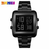 ราคา ขายดี นาฬิกา SKMEI ดิจิตอล ทรงเหลี่ยม หน้าสไตย์ไหม่ชัดเจน จับเวลา ตั้งปลุก มีไฟLED กันน้ำ พร้อมกล่องเหล็กแบรนด์ แท้ 100 ส่งเร็ว ส่งไว (20458203578)