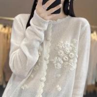 ราคา เสื้อคาร์ดิแกนผ้าแคชเมียร์นำเข้าจากต่างประเทศจากเคาน์เตอร์แบบใหม่สำหรับพี่ชายของแท้เสื้อไหมพรมถักโครเชต์งานประณีตคอกลมสำหรับผู้หญิงเสื้อคลุมเสื้อถักขนแกะ (20760548051)