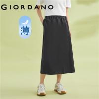 ราคา GIORDANO Women Skirts Elastic Waist Lightweight Long Skirts Solid Color Simple Comfort Fashion Stretch Casual Skirts 05463320 (20222183265)