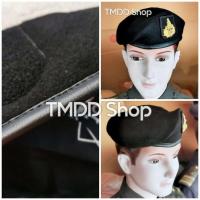 ราคา V02 หมวก เบเร่ต์ สีดำ หมวกเบเร่ต์จัดทรง ทรงสวย ราคาถูก ขอบหนังเทียม PU (9754070020)