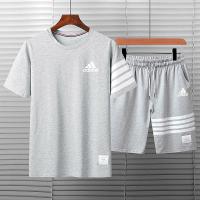 ราคา ADIDASeˉ ชุดกีฬาฤดูร้อนของผู้ชายชุดวอร์มลำลองเสื้อยืดและกางเกงขาสั้นผ้าฝ้าย2ชิ้นสำหรับสวมใส่ในชีวิตประจำวันและชุดกีฬา (12974506808)
